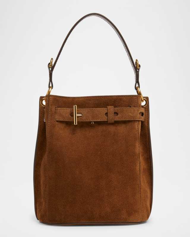 Audrey Mini Bucket Bag in Calfskin Suede